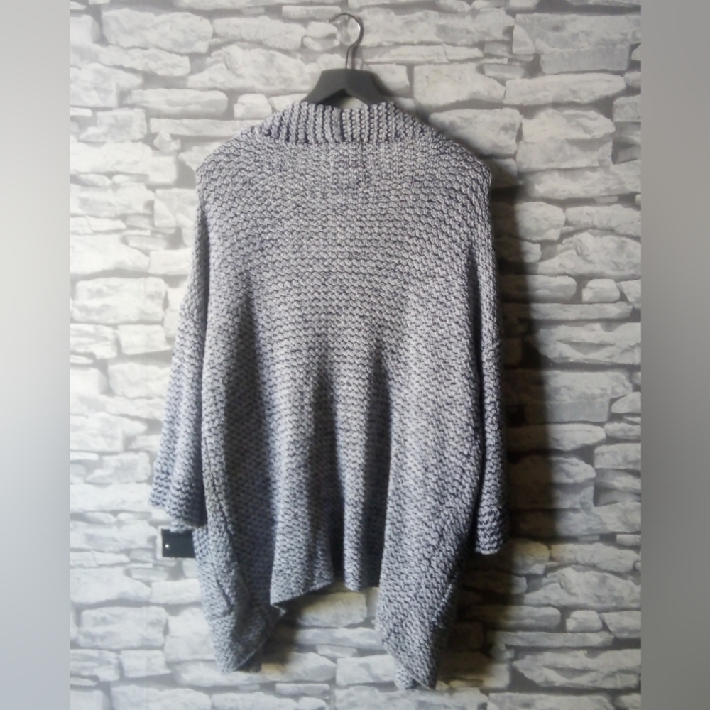 Grey zara knit draped cardigan size eur M - Picture 2 of 3